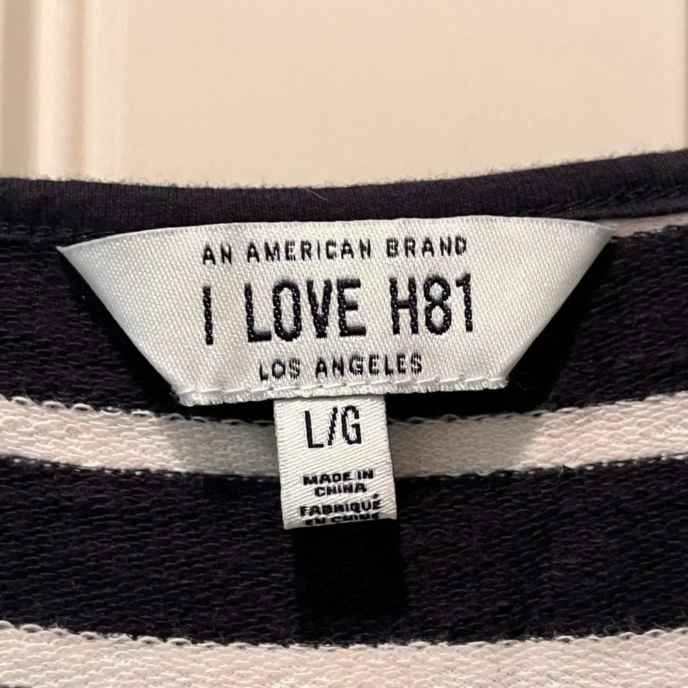 I LOVE H81 Ladies Dress Size L Black/White Summer Tank Trending Pockets Chic Fun - Picture 2 of 6